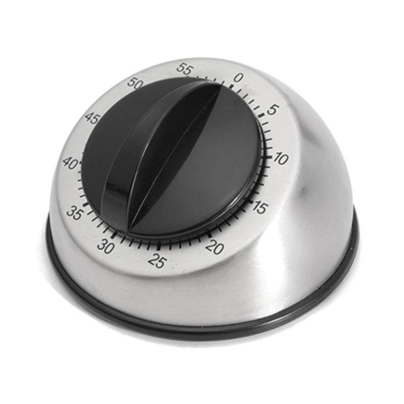 Mechanical Stainless Steel Timer for School, Learning, Projects, and Kitchen Tasks, Time-Reminder for Kitchen