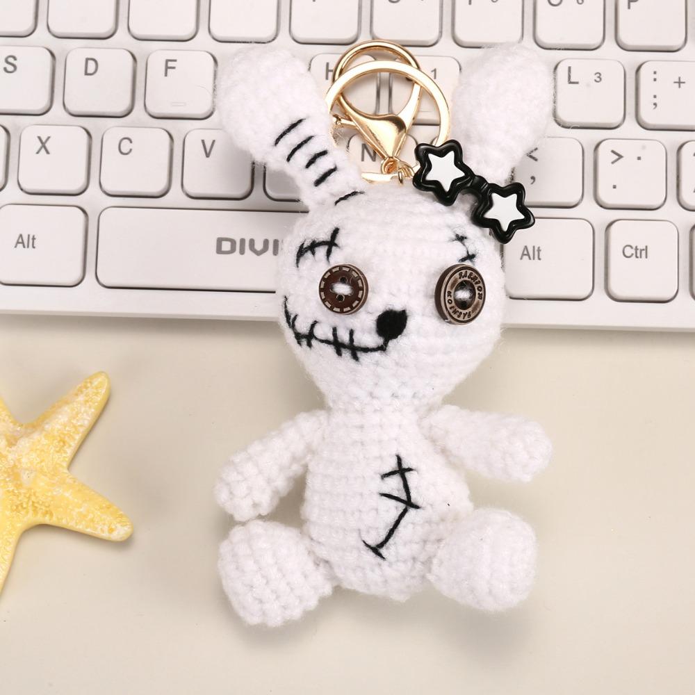 Backpack Charm Knitted Animal Keychain Handwoven Crochet Doll Key Ring Animal Pendant  Friend Gifts