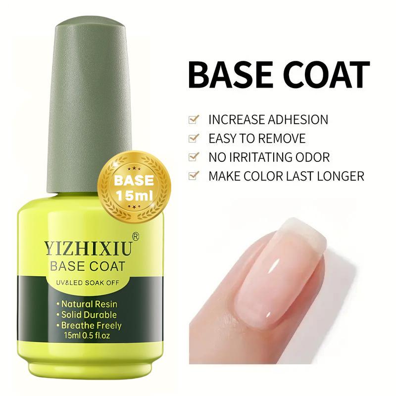 Functional Gel Nail Polish Set: Strengthening Base Coat, Balancing Matte Sealer, Marbling Liquid