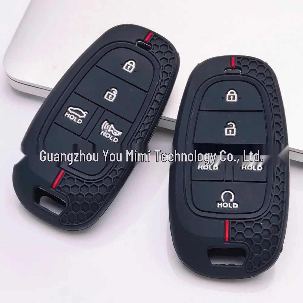 Soft Silicone Key Cover for Hyundai Sonata/Tucson/Grandeur 5-Button Models