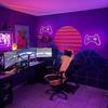 LED Neon Game Controller Light with Transparent Back Panel for Game Room & E-Sports Decor.