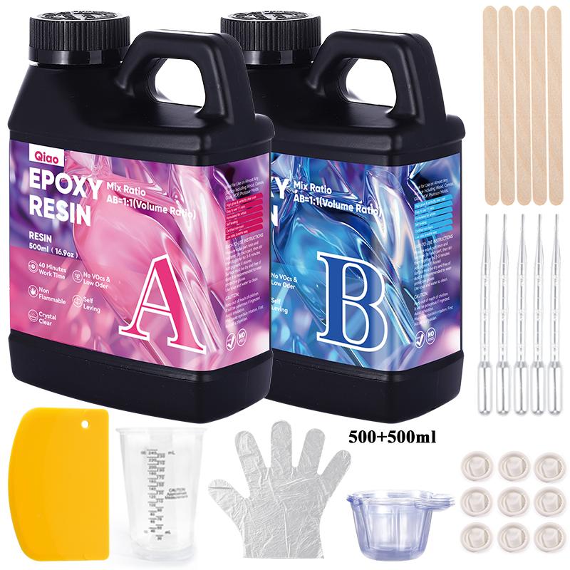 Clear Casting Epoxy Resin Kit – 1:1 Mix, Quick Cure Epoxy Resin Ideal for Jewelry, Resin Art DIY, River Tables & Home Decor DIY