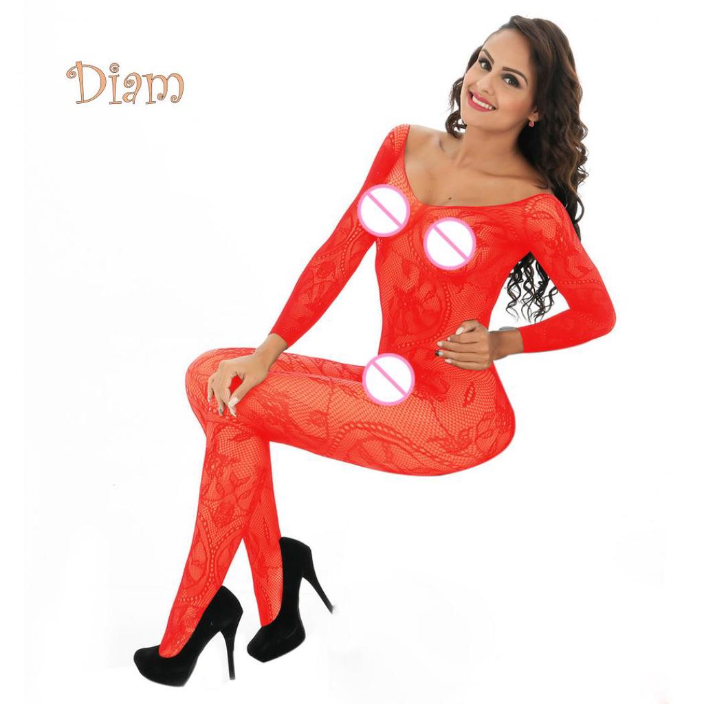 Acadele Femei Hot Sexy See-through Crotchless Off Umeri Neted Bodystocking Lenjerie de noapte