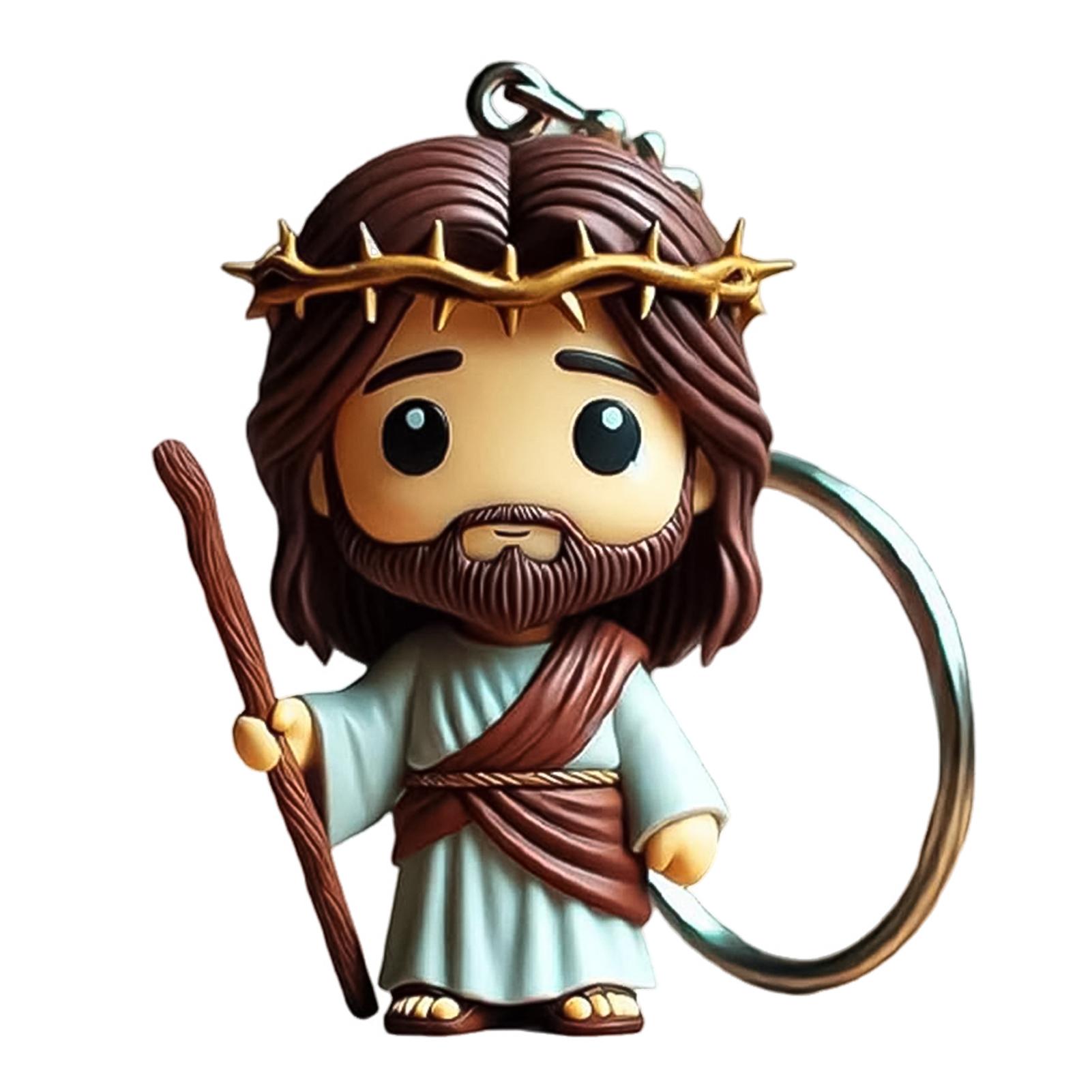 

Jesus Doll Key Chain Acrylic Key Purse Handbag Charms For Decorating Office Desk Home