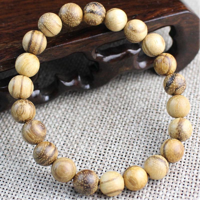 Vietnam Agarwood Bracelet: White Sand Prayer Beads - Unisex Jewelry with Natural Texture, Perfect for Couples