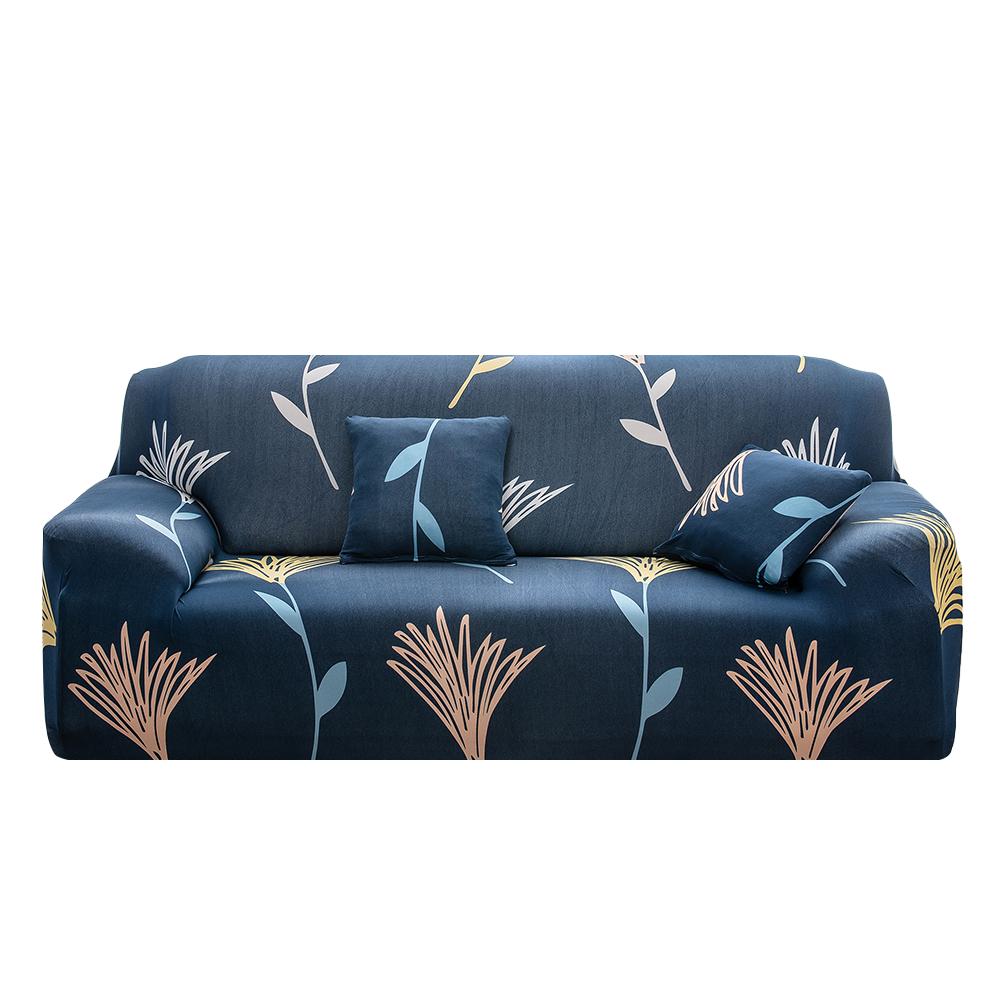 Stretch Sofahoes Universeel Bedrukt Sofa Slipcover Loveseat Bankhoes Polyester Meubelbeschermer Hoes met 1 stuk kussensloop 3-seater 190-230cm