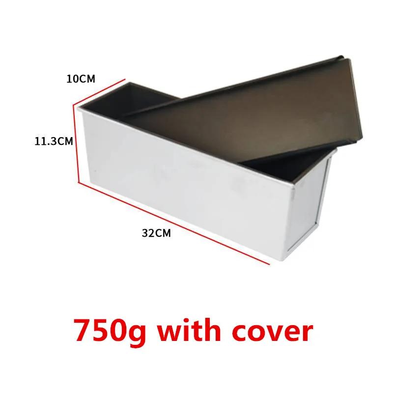 Black Non-Stick Bread Loaf Meatloaf Pan Box With Lid Iron Toast Mold Kitchen Bakeware Bread Loaf Pate Toast Cakes Baking Tool