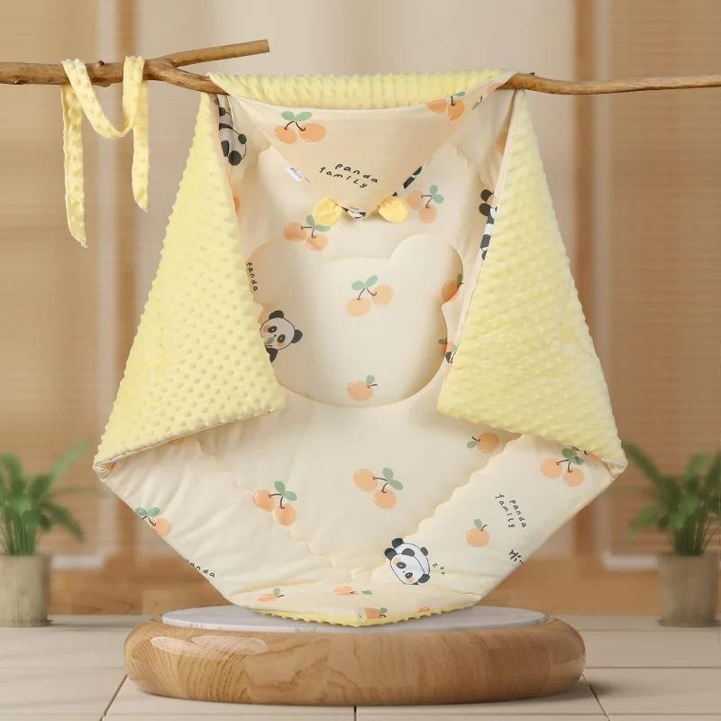 Autumn and Winter Thicken Warm Baby Swaddle Blanket Wrap Soft Cotton Quilt Newborn Bedding Cute Cartoon Newborn Accessories New