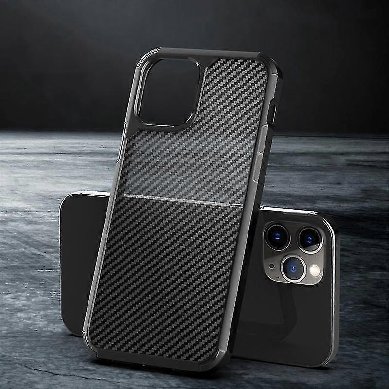 Case Cover For Iphone 12 / 12 Pro Semipermeable Matte Carbon Fiber Tpu Protective Case