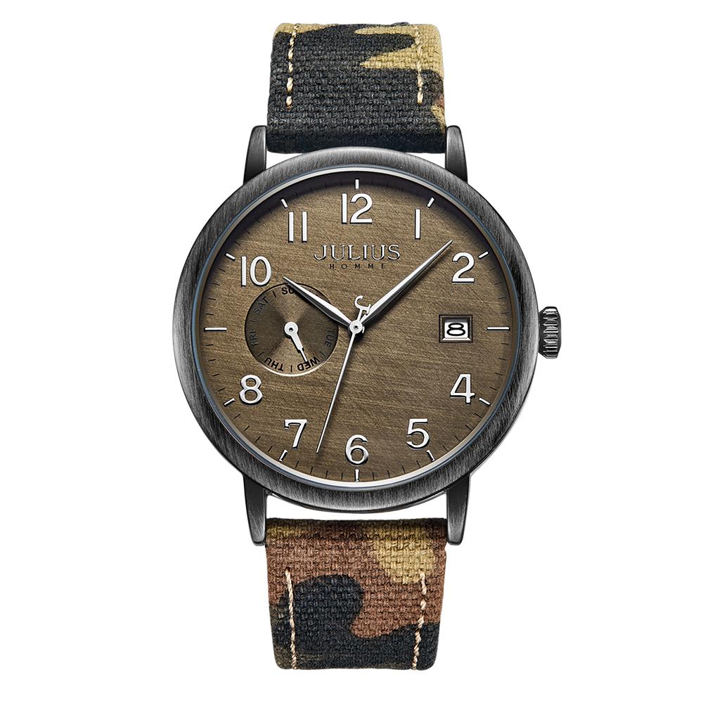Jyullieoseu Jah-125 Day-Date Men'S Leather Watch