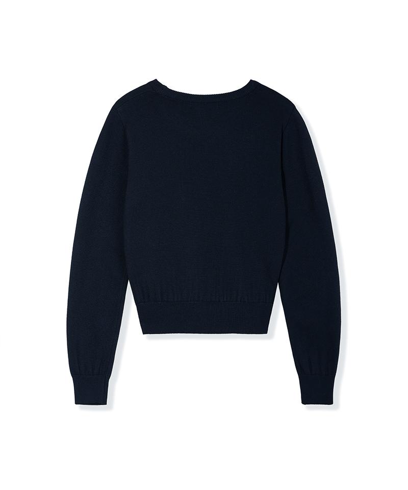 Nodeuyuumeon Basic Crew Neck Round Knit [Navy]