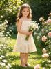 Toddler Girls Floral Spaghetti Strap Dress, Kids Summer Boho Casual Ruffle Hem Sundress for 1-8Y