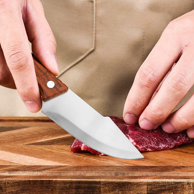 Stainless Steel Butcher Boning Knife Chef Slicing Meat Fruit Steak Knife Cleaver Kitchen Knives Plastic Handle Utility Knife