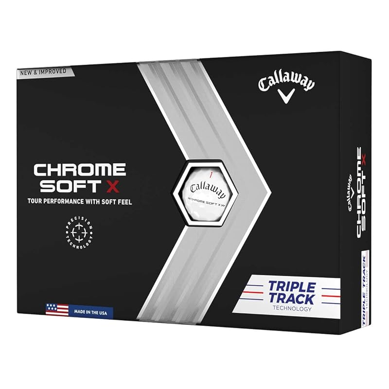 

Callaway Golf 2022 chrome soft X golf ball triple track white