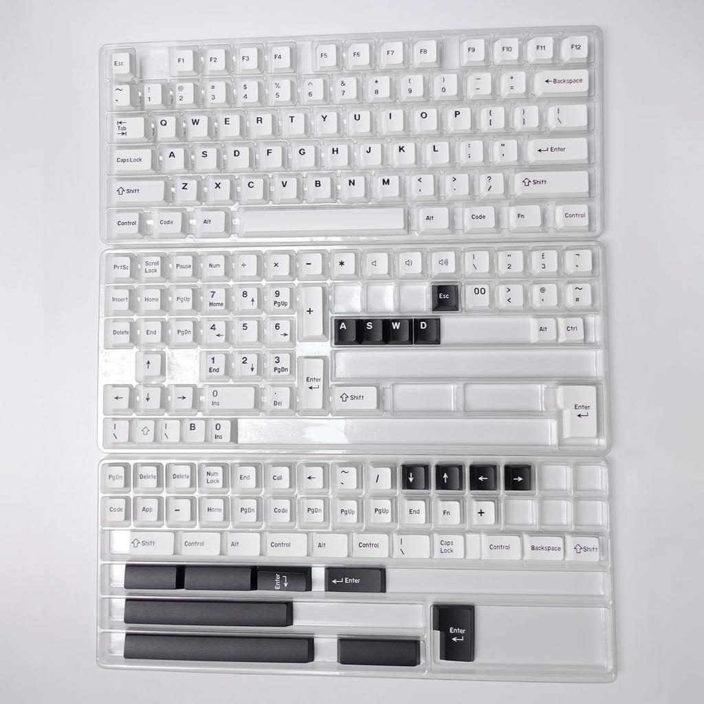 KBDiy PBT Double Shot White GMK BOW Keycaps for Mechanical Keyboard Game DIY Custom 174 Keys Caps Aula F75 F87 F99 Hi75 GMK75