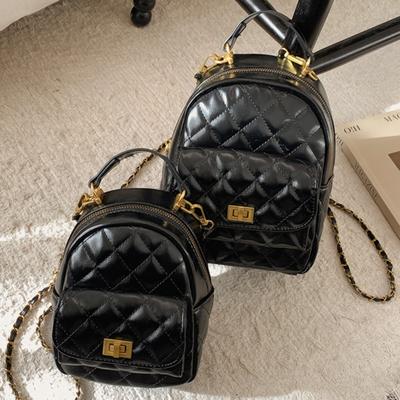 High-value Niche Diamond Backpack Bag Women's Winter New Fashion Chain Backpack Single Shoulder Travel Bag Tide