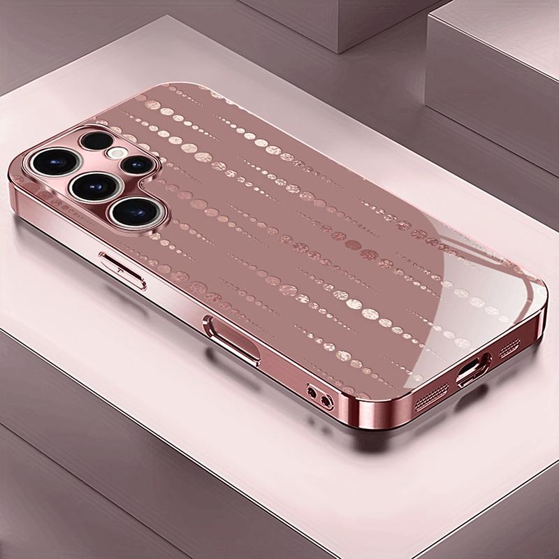 

Чехол из закаленного стекла с металлическим блеском и полосатым узором для iPhone 17 Pro Max 11 12 13 14 15 16 Pro 15 14 Plus 17 Air 17E iPhone 15 Plus