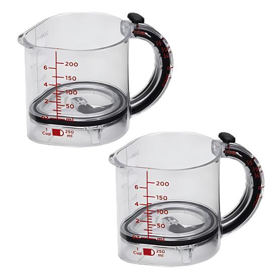 4-w-1 Regulowany Kubek Pomiarowy Kubek Pomiarowy z Krawędziami Zgarniającymi Wielofunkcyjny Niezbędnik Kuchenny do Pieczenia Gotowania