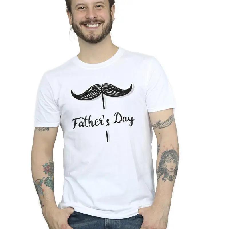 

Father s Day Men s Moustache Text T-Shirt S разноцветный