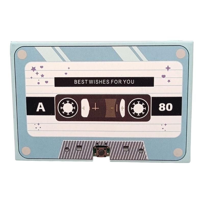 Message Recorder Card Handmade Customizable Voice Recording Cassette Tape Shaped Greeting Card for Couple