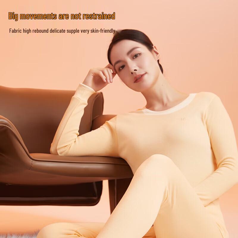 Hengyuanxiang Women's 10A Antibacterial Pure Cotton Thermal Underwear Set