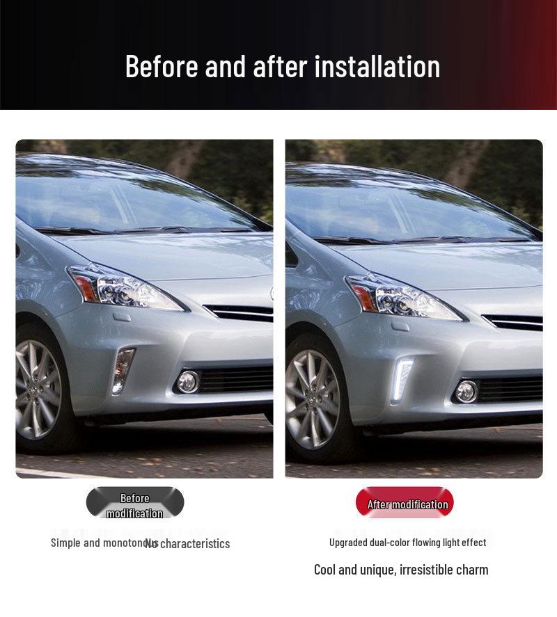 LED Daytime Running/Fog Lights for 11-13 Toyota Prius Front Bumper