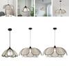 Boho Chandelier Flower Shaped Fabric Lampshade Chandelier Ceiling Light with E27 Bulb for Hallway Living Room Kitchen Study Cafe