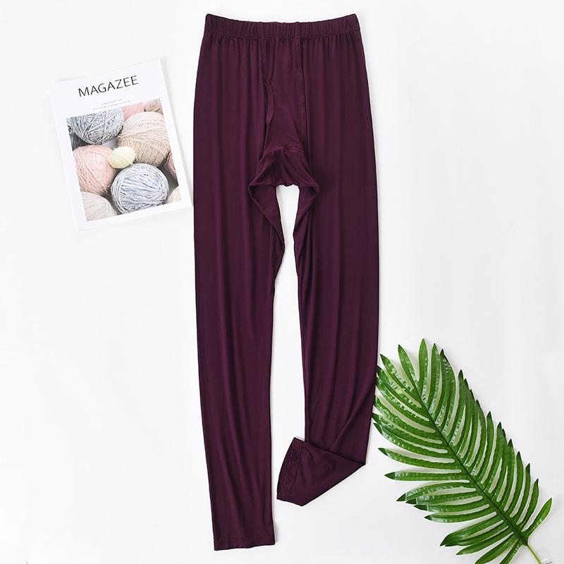 Men's Lyocell Cotton Wool Base Layer Pants - Thin, Warm, Long Pants for Autumn and Winter