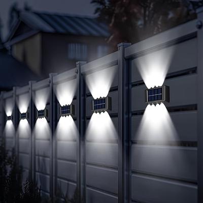 Solar Up Down Double Headed High Brightness Wall Light Outdoor Waterproof Garden Fence Door Sign Decorative Wall Washer Lighting