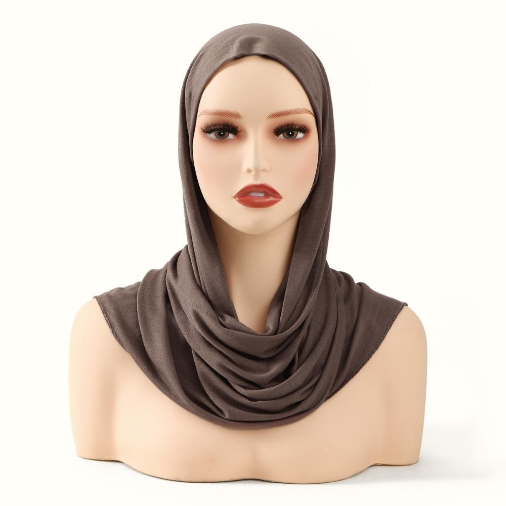 Modal Jersey Instant Hijab Cotton Stretch Hijab Caps Classic Headscarf for Women