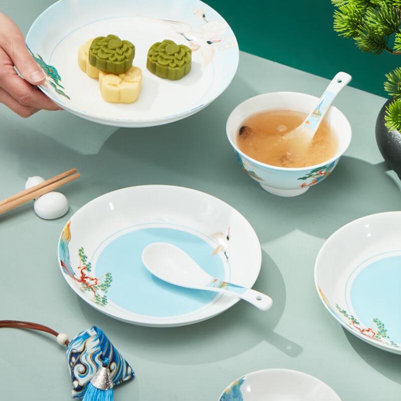 Gonghe Jingpin A Thousand Miles of Rivers and Mountains Ceramic Tableware Set