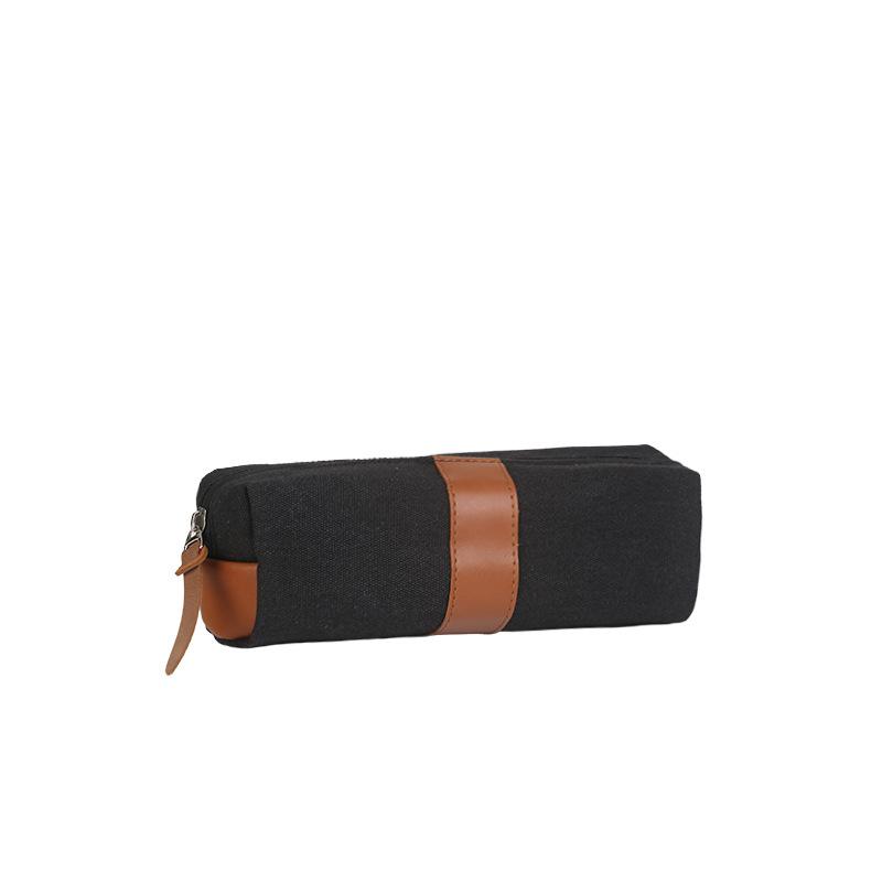 

Travel Pen Case High Capacity Portable Cosmetic Bag Canvas Pen Bag Simple Design Student Pen Pouch For Travel School Art Class чёрный