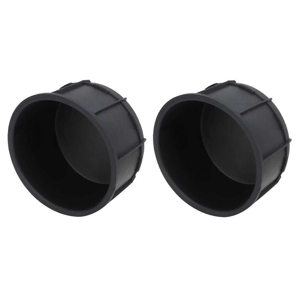 2Pcs Set Center Console Cup Holder Insert Liner Black Rubber UV Protection Automotive Interior Accessories