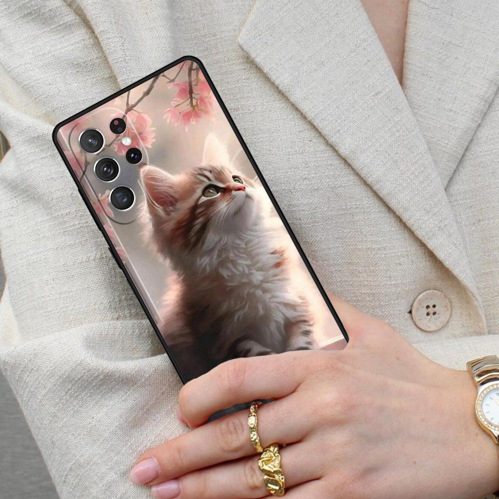 Cute Cat Animal Cell Phone Case for Samsung Galaxy S26 Ultra S25 S24 S23 S22 S21 S20 Note10 Cover