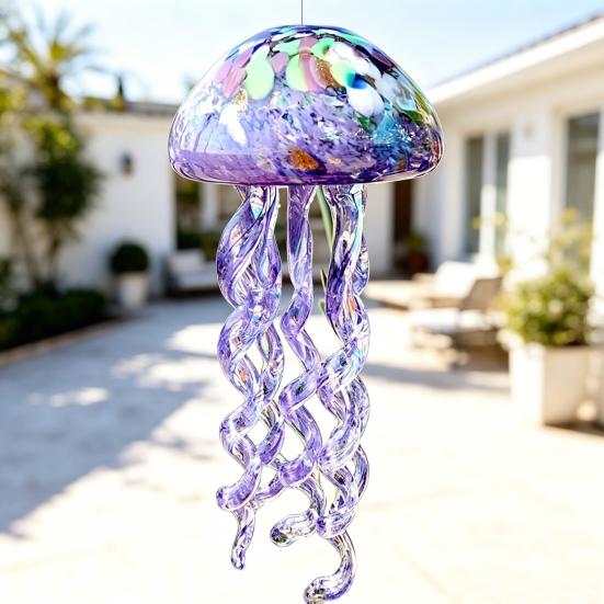 Acrylic Jellyfish Wind Chime for Outside Jellyfish Hanging Sun Catcher Wind