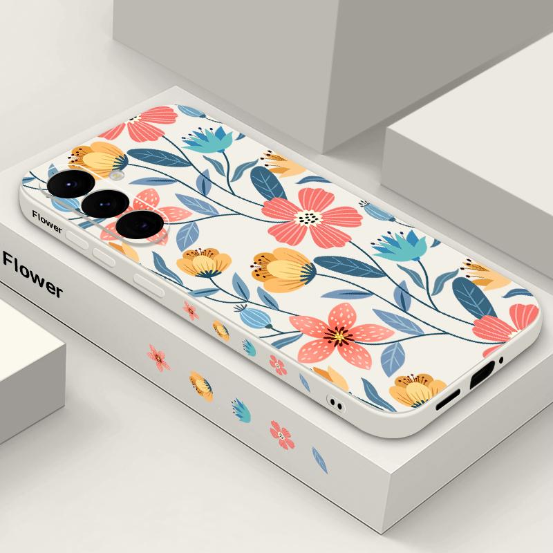 Květinově malovaná skořepina pro Samsung Galaxy S24 S22 Ultra Plus S23 S21 S20 Fe A52 A53 A54 A34 14 5g A51 A32 A13 4g Slim Shockproof Tpu Hybrid Case Cover