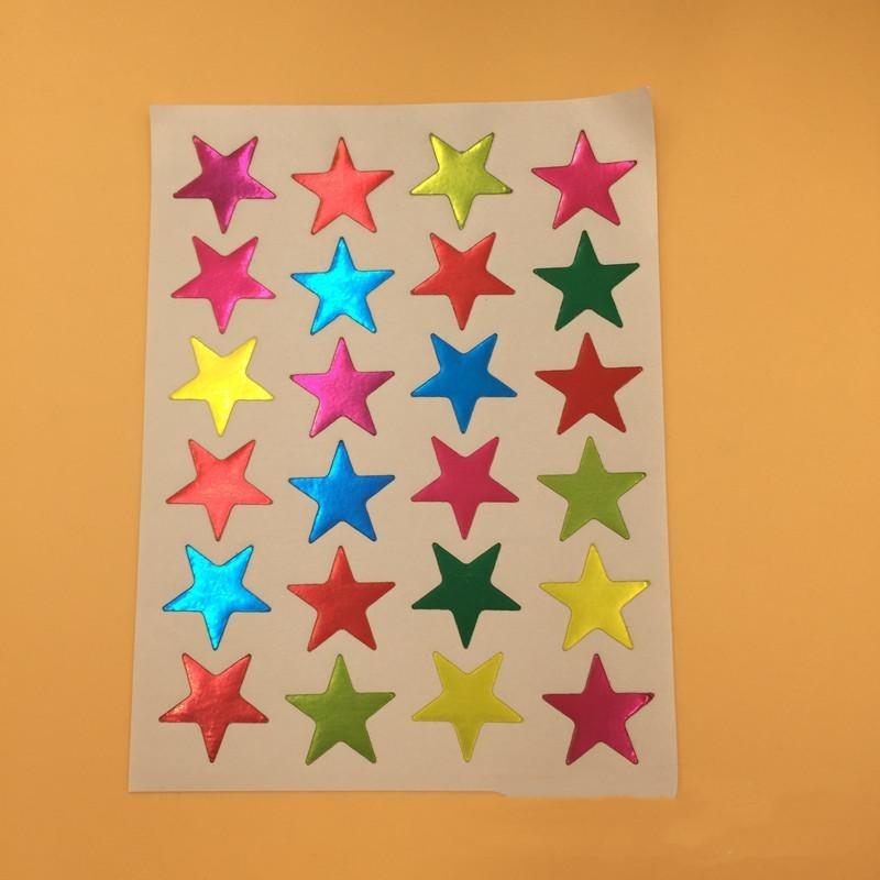 

10 шт./компл., золотые, серебряные наклейки с пятиконечной звездой, детские маленькие пятизвездочные наклейки, милые студенческие наклейки 4*6cm
