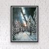5D DIY Diamond Painting Pine Trees and Snow Cross Stitch Kit Mosaic Diamond Embroidery Rose Full Round Square Drill Home Decoration