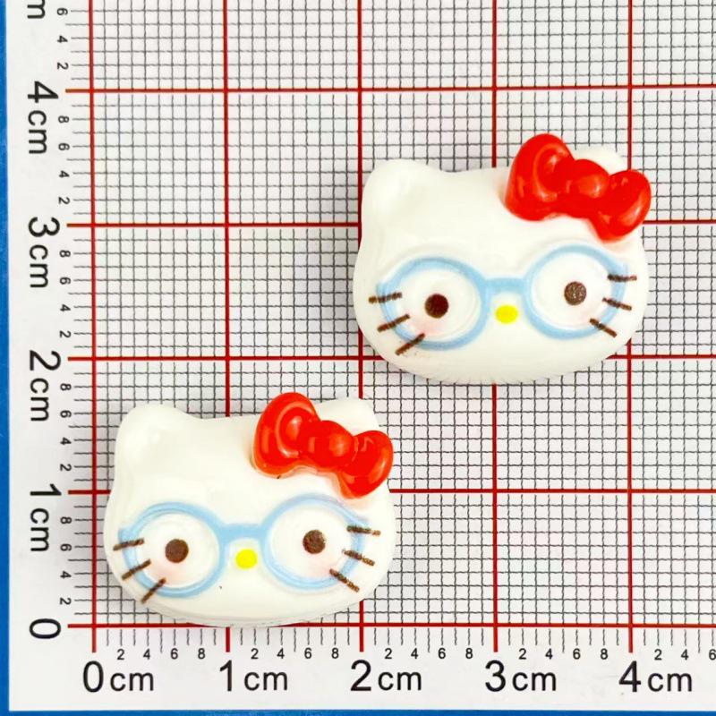 Cartoon Cat Resin Accessories: Glasses, Hair Clips, Bracelets, Keychains & Ornaments