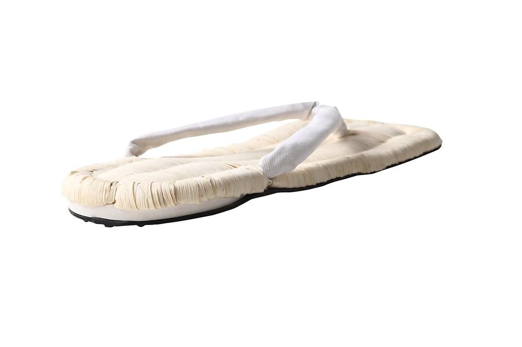 Edoten Geta Sandals with Tire Soles and Corn Straps, White Straps, Made In Japan, Size M