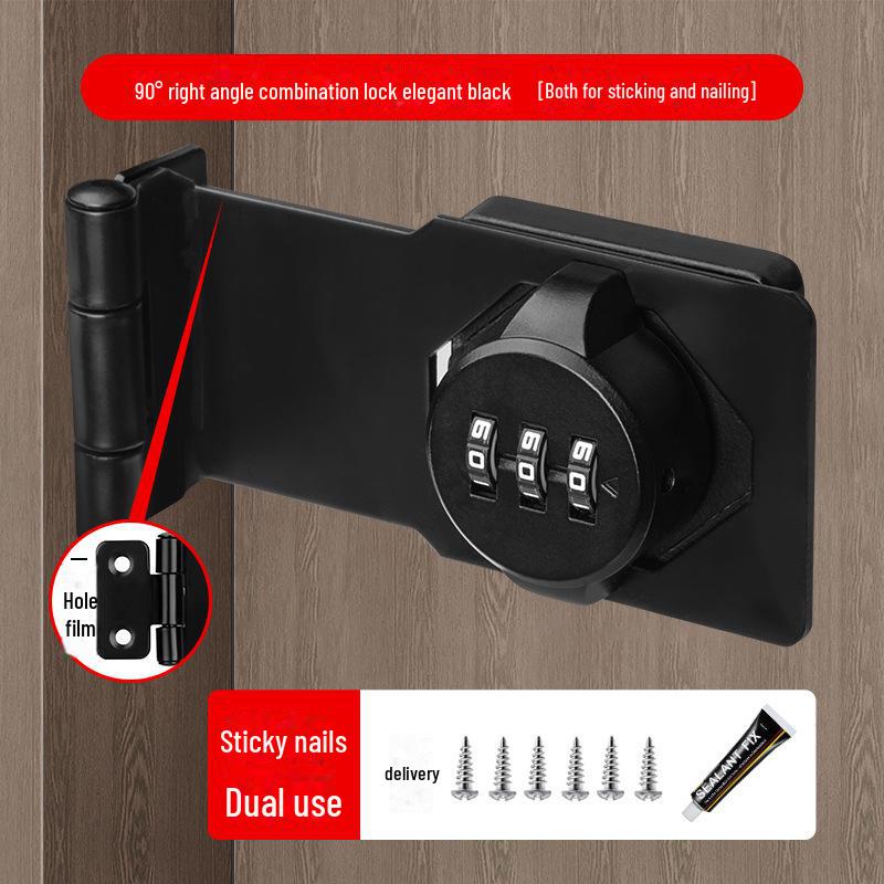 Încuietoare cu parolă antifurt pentru dulap și frigider - Nu necesită găurire, Compatibilitate cu deschidere dublă și dulapuri pentru dosare