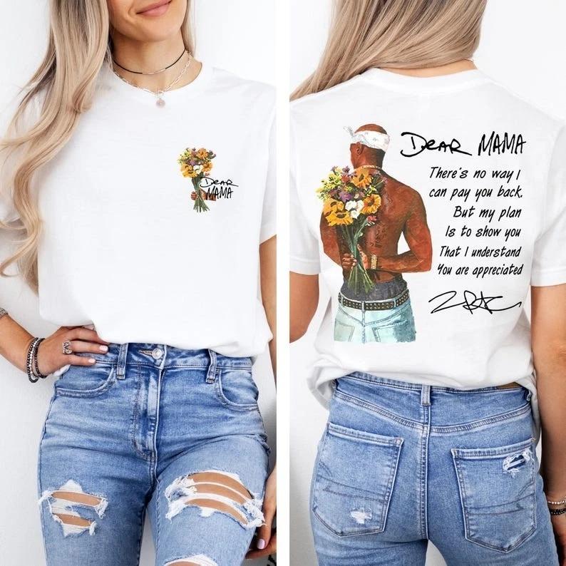 Dear Mama 2pac Appreciation Quote Vintage Rap Fan T Shirt S