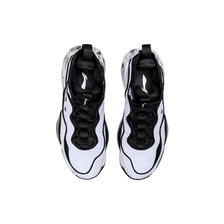 Li Ning Qiankun Cushioning Slip Resistant High Top Performance Basketball Shoes Men's Black White ABAQ051-1