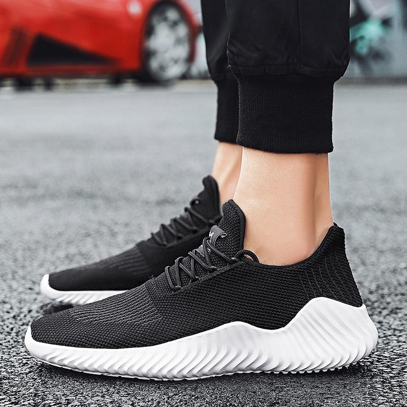 Men's Shoes 2021 Summer and Autumn Korean Version Trendy Casual Shoes Flying Woven Mesh Shoes Running Shoes 4647 Large Size