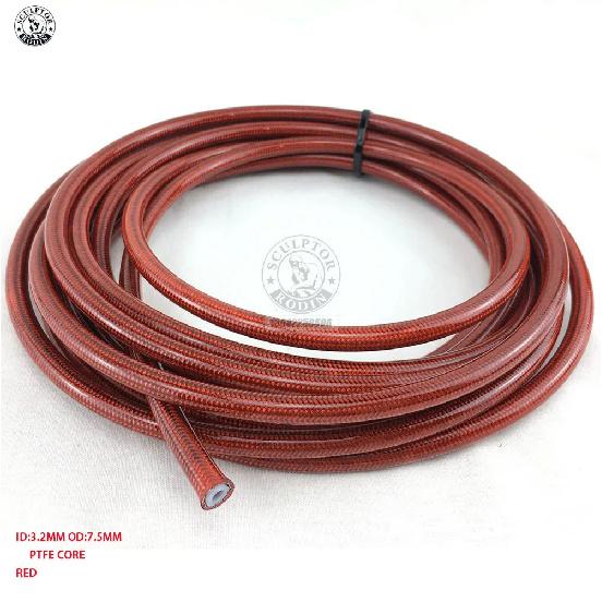 Motorcycle AN3 5m/lot Braided Stainless Steel PTFE Brake Line Hose FLUID HYDRAULIC Hose PTFE Brake Line Gas Oil Fuel Tube Pipe