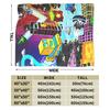 Geometry Dash Gaming Game Flannel Blanket Winter  Warm Throw Blanket for Child Couch Bed Comfortable Bedspread Sofa Bed Cover
