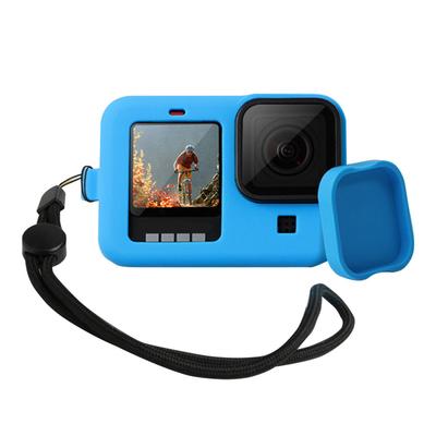 Étui de protection en silicone compatible pour Hero 9 avec objectif et dragonne