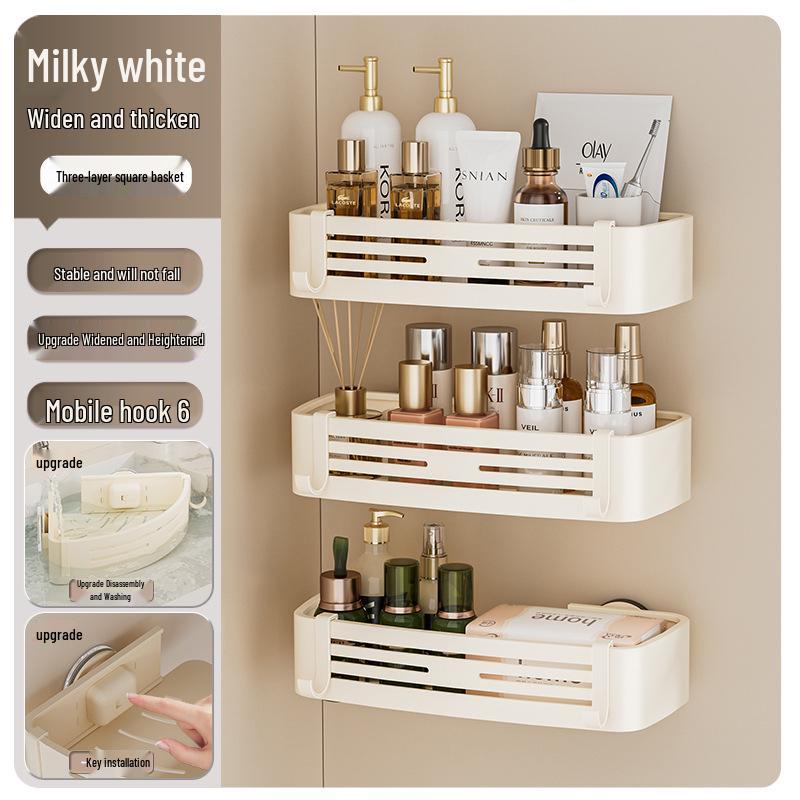 No-Drill Wall-Mounted Shower Corner Storage Rack