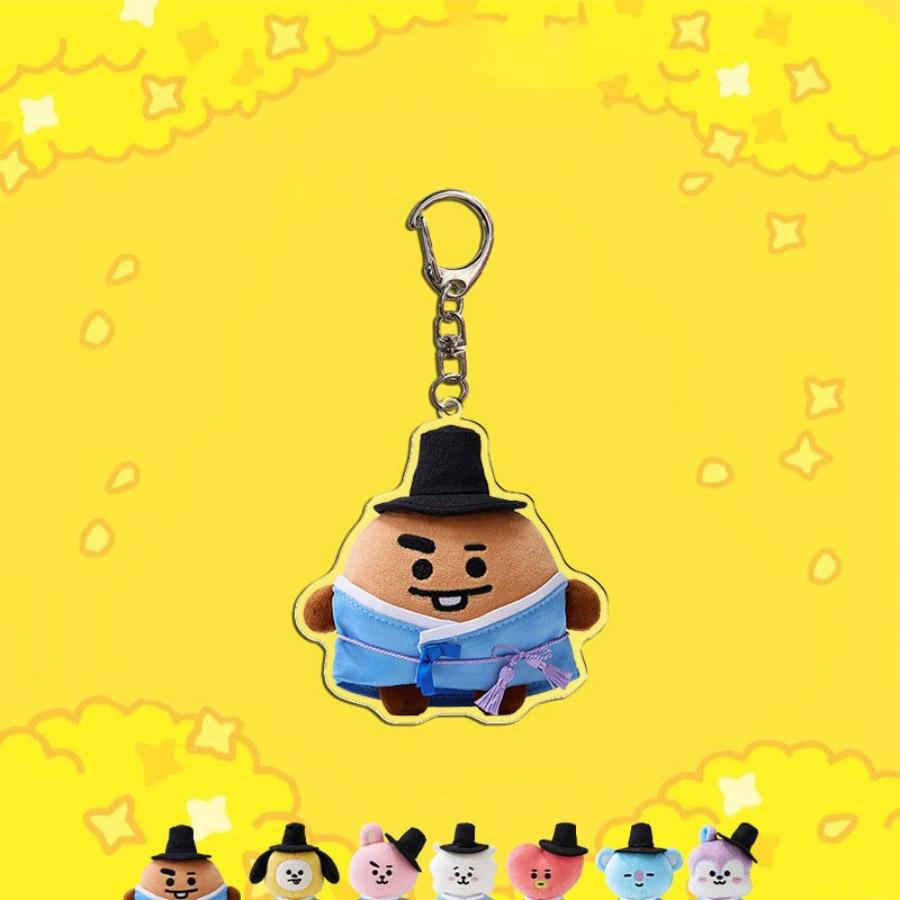 BT21 KPOP ARMY cartoon acrylic keychain JK V JIMIN keychain peripheral music festival support keychain fan gift