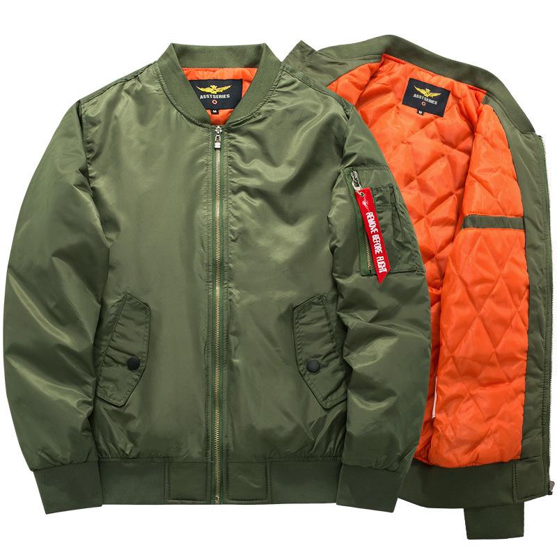 Men's Plus Size Stand Collar Cotton Jacket - Autumn/Winter Casual Loose Fit, European/American Style, Aviator Design, Available Up To 6XL.